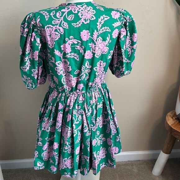 Xenia Xirena Aurie Cotton Puff-Sleeve Mini Dress S - Picture 6 of 10